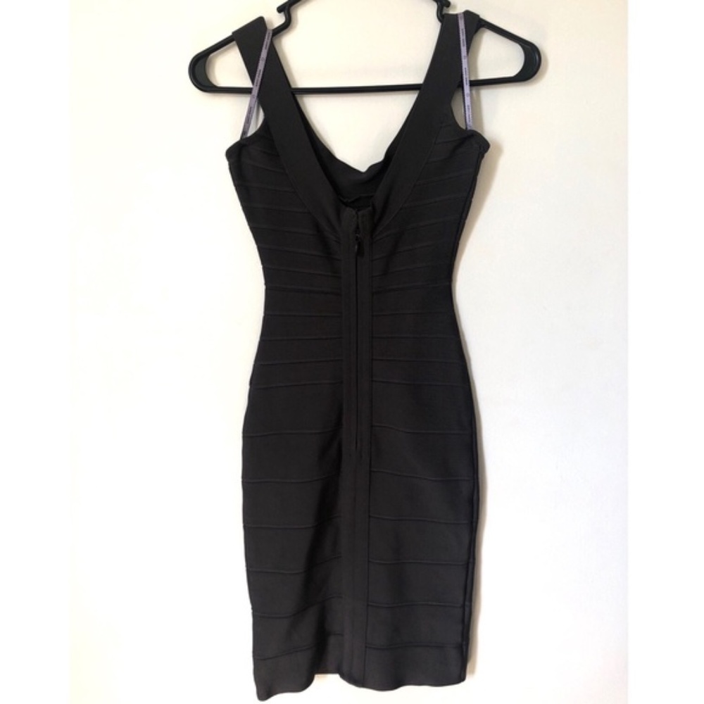 Herve Leger Classic Y2K Bandage Dress Gray SZ XXS - Picture 3 of 12